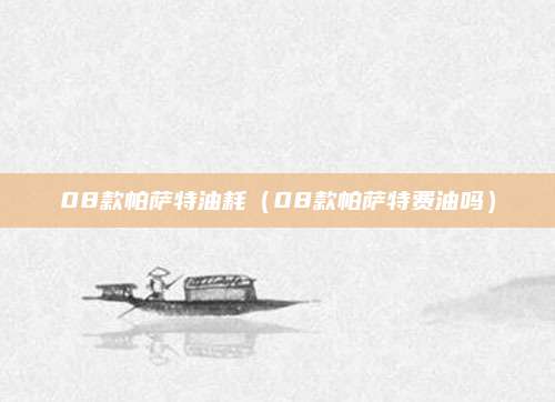 08款帕萨特油耗(08款帕萨特费油吗)