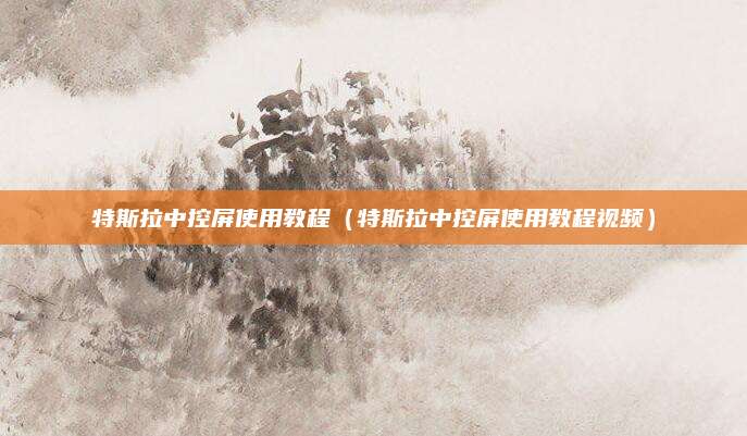 特斯拉中控屏使用教程(特斯拉中控屏使用教程视频)