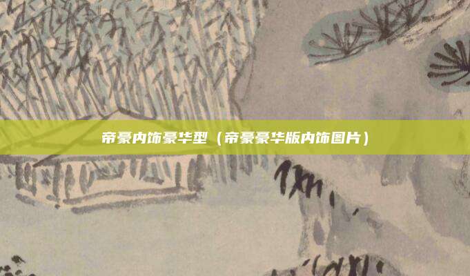 帝豪内饰豪华型(帝豪豪华版内饰图片)