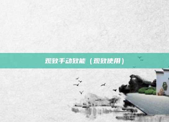 观致手动致能(观致使用)