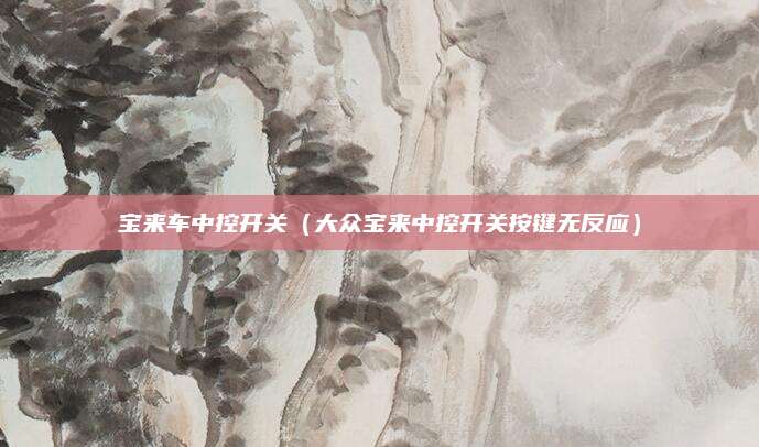 宝来车中控开关(大众宝来中控开关按键无反应)