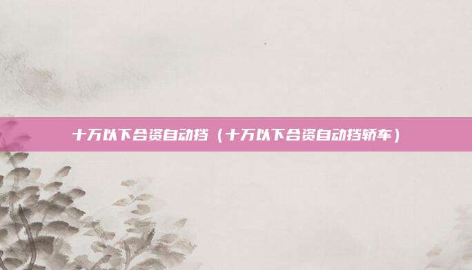 十万以下合资自动挡(十万以下合资自动挡轿车)