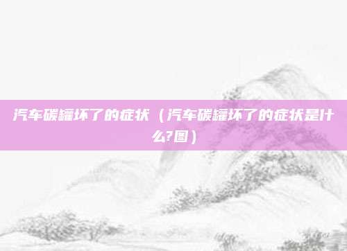 汽车碳罐坏了的症状（汽车碳罐坏了的症状是什么?图）