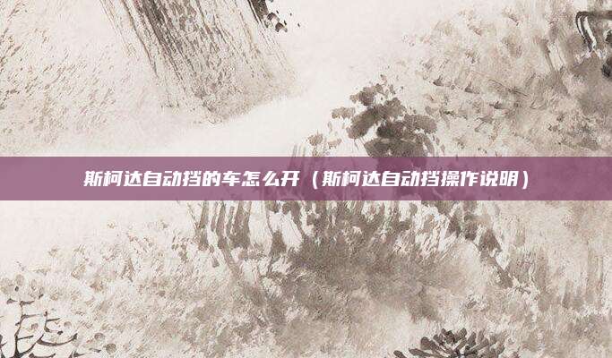 斯柯达自动挡的车怎么开(斯柯达自动挡操作说明)