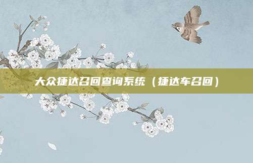 大众捷达召回查询系统(捷达车召回)
