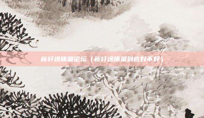 新轩逸质量论坛(新轩逸质量到底好不好)