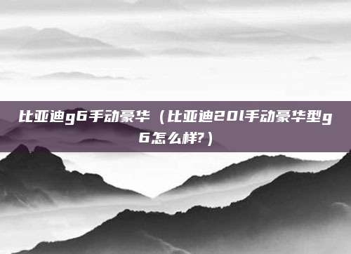 比亚迪g6手动豪华(比亚迪20l手动豪华型g6怎么样?)