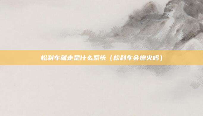 松刹车就走是什么系统(松刹车会熄火吗)