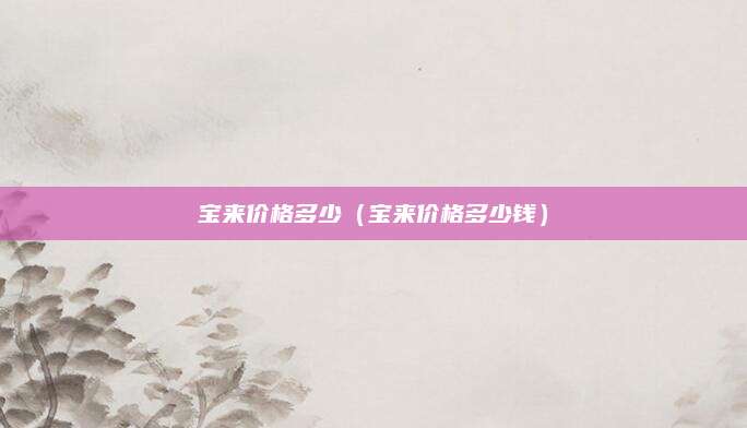 宝来价格多少(宝来价格多少钱)