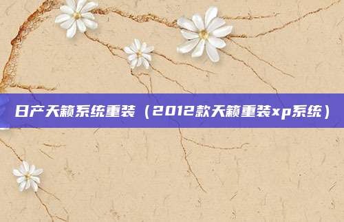 日产天籁系统重装（2012款天籁重装xp系统）