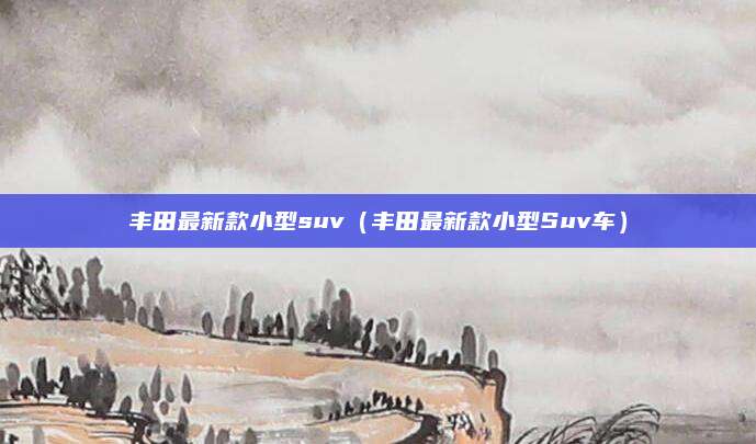 丰田最新款小型suv(丰田最新款小型Suv车)