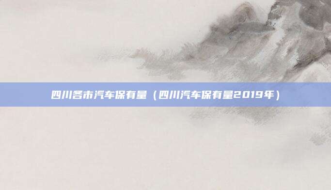 四川各市汽车保有量(四川汽车保有量2019年)