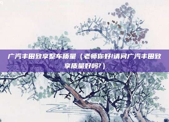 广汽丰田致享整车质量(老师你好!请问广汽丰田致享质量好吗?)