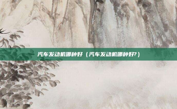 汽车发动机哪种好(汽车发动机哪种好?)
