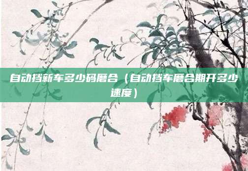 自动挡新车多少码磨合(自动挡车磨合期开多少速度)