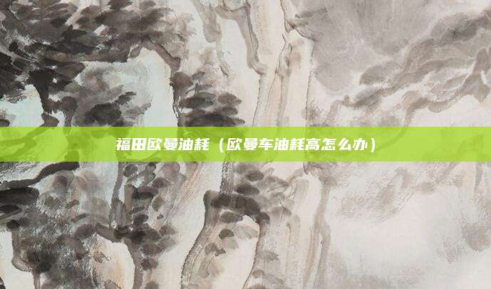福田欧曼油耗(欧曼车油耗高怎么办)