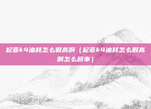 起亚k4油耗怎么很高啊(起亚k4油耗怎么很高啊怎么回事)