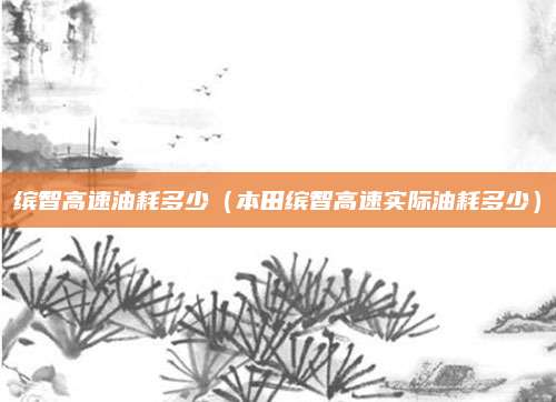缤智高速油耗多少(本田缤智高速实际油耗多少)