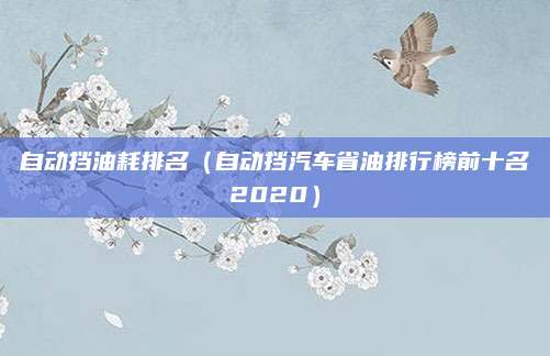 自动挡油耗排名(自动挡汽车省油排行榜前十名2020)