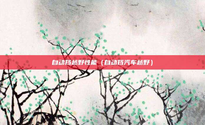 自动挡越野性能(自动挡汽车越野)