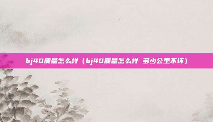bj40质量怎么样(bj40质量怎么样 多少公里不坏)