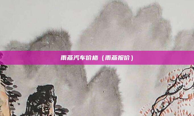 雨燕汽车价格（雨燕报价）