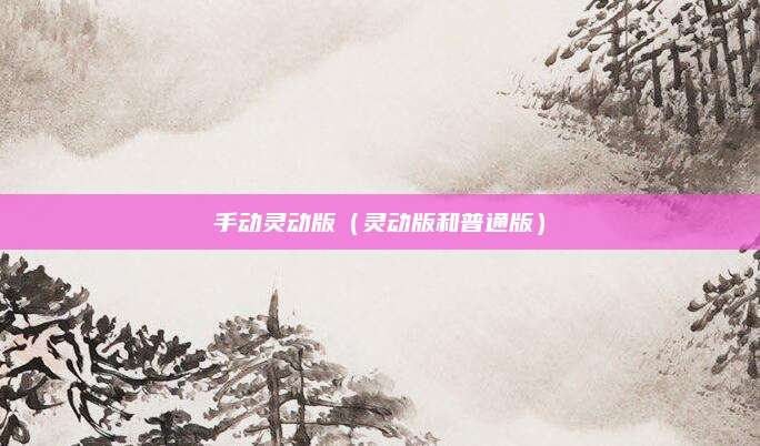 手动灵动版（灵动版和普通版）