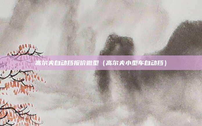 高尔夫自动挡报价微型(高尔夫小型车自动挡)