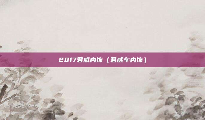 2017君威内饰(君威车内饰)