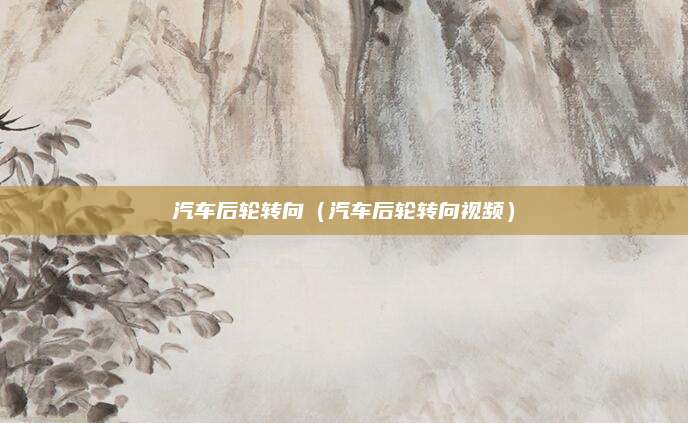 汽车后轮转向（汽车后轮转向视频）