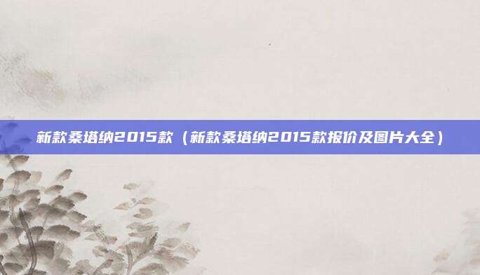 新款桑塔纳2015款(新款桑塔纳2015款报价及图片大全)