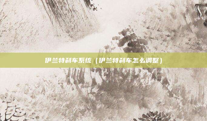 伊兰特刹车系统(伊兰特刹车怎么调整)