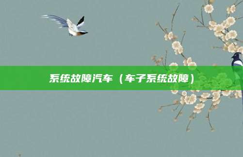 系统故障汽车(车子系统故障)
