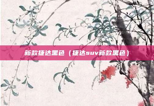 新款捷达黑色（捷达suv新款黑色）