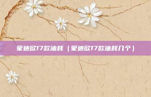 蒙迪欧17款油耗(蒙迪欧17款油耗几个)