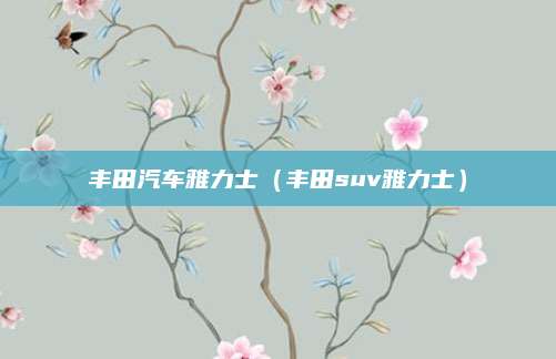 丰田汽车雅力士（丰田suv雅力士）