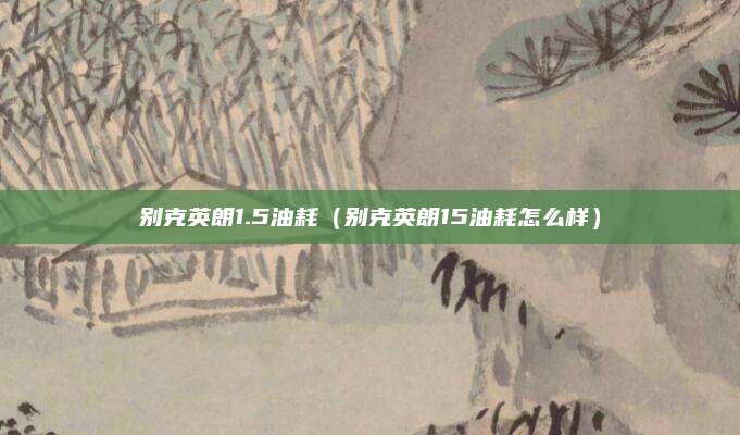别克英朗1.5油耗(别克英朗15油耗怎么样)