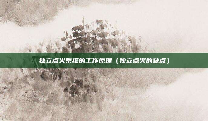 独立点火系统的工作原理(独立点火的缺点)