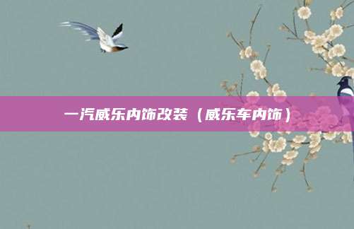 一汽威乐内饰改装（威乐车内饰）