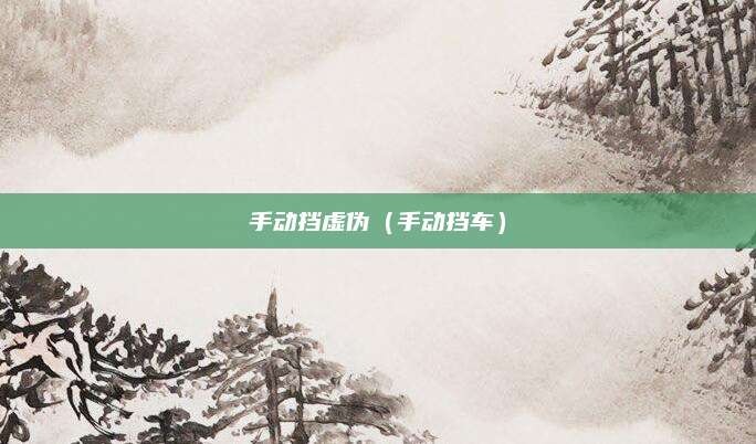 手动挡虚伪(手动挡车)