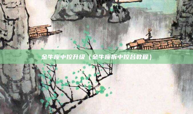 金牛座中控升级(金牛座拆中控台教程)