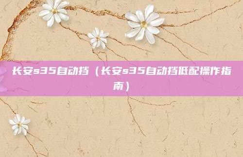长安s35自动挡(长安s35自动挡低配操作指南)