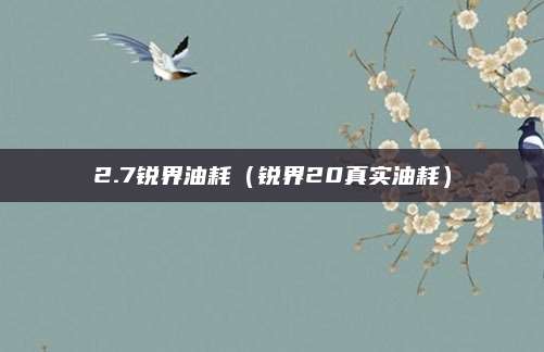 2.7锐界油耗(锐界20真实油耗)