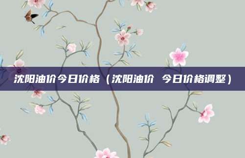 沈阳油价今日价格(沈阳油价 今日价格调整)