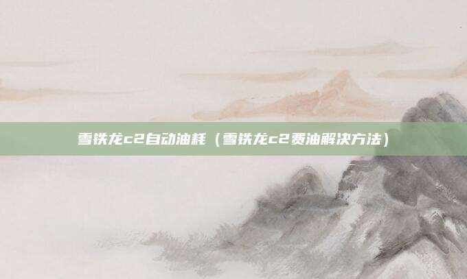 雪铁龙c2自动油耗(雪铁龙c2费油解决方法)