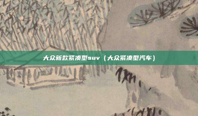 大众新款紧凑型suv(大众紧凑型汽车)