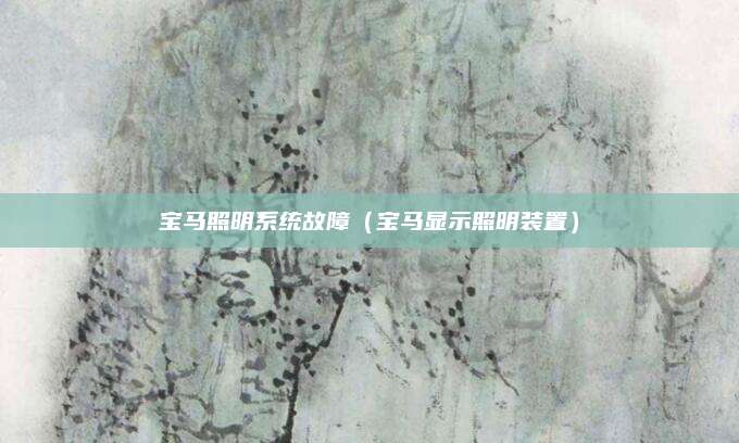 宝马照明系统故障(宝马显示照明装置)