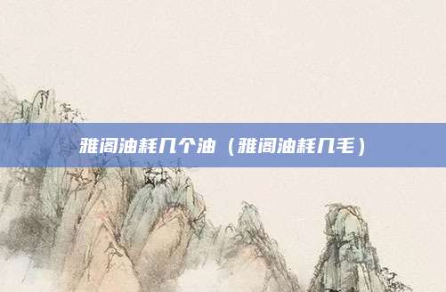 雅阁油耗几个油(雅阁油耗几毛)