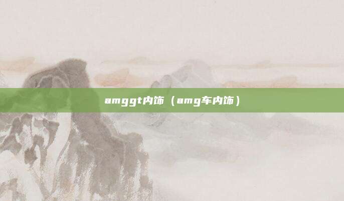 amggt内饰（amg车内饰）