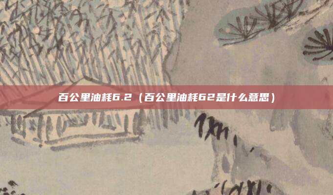百公里油耗6.2(百公里油耗62是什么意思)